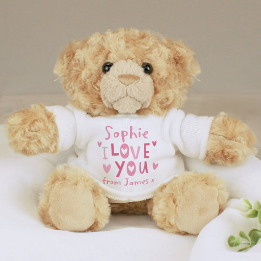 Personalised I Love You Teddy Bear - MK&JD Gifts