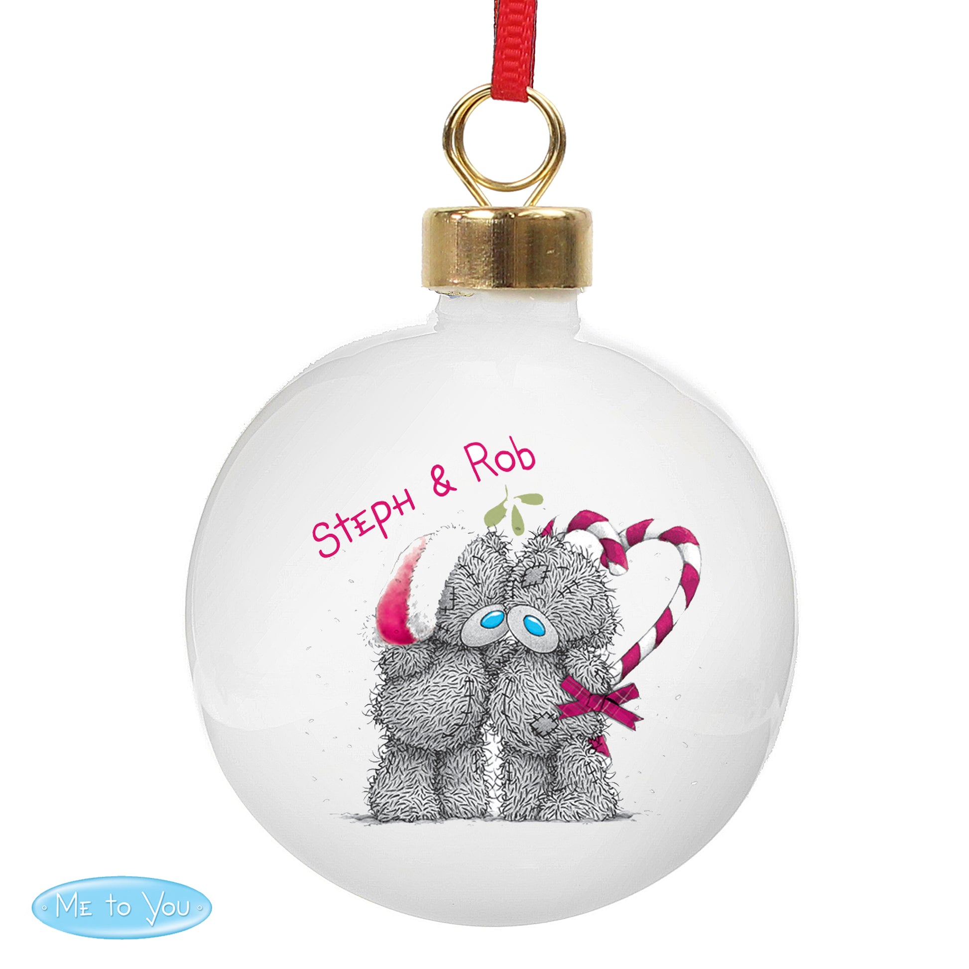 Personalised Me To You Couple Christmas Bauble - MK&JD Gifts