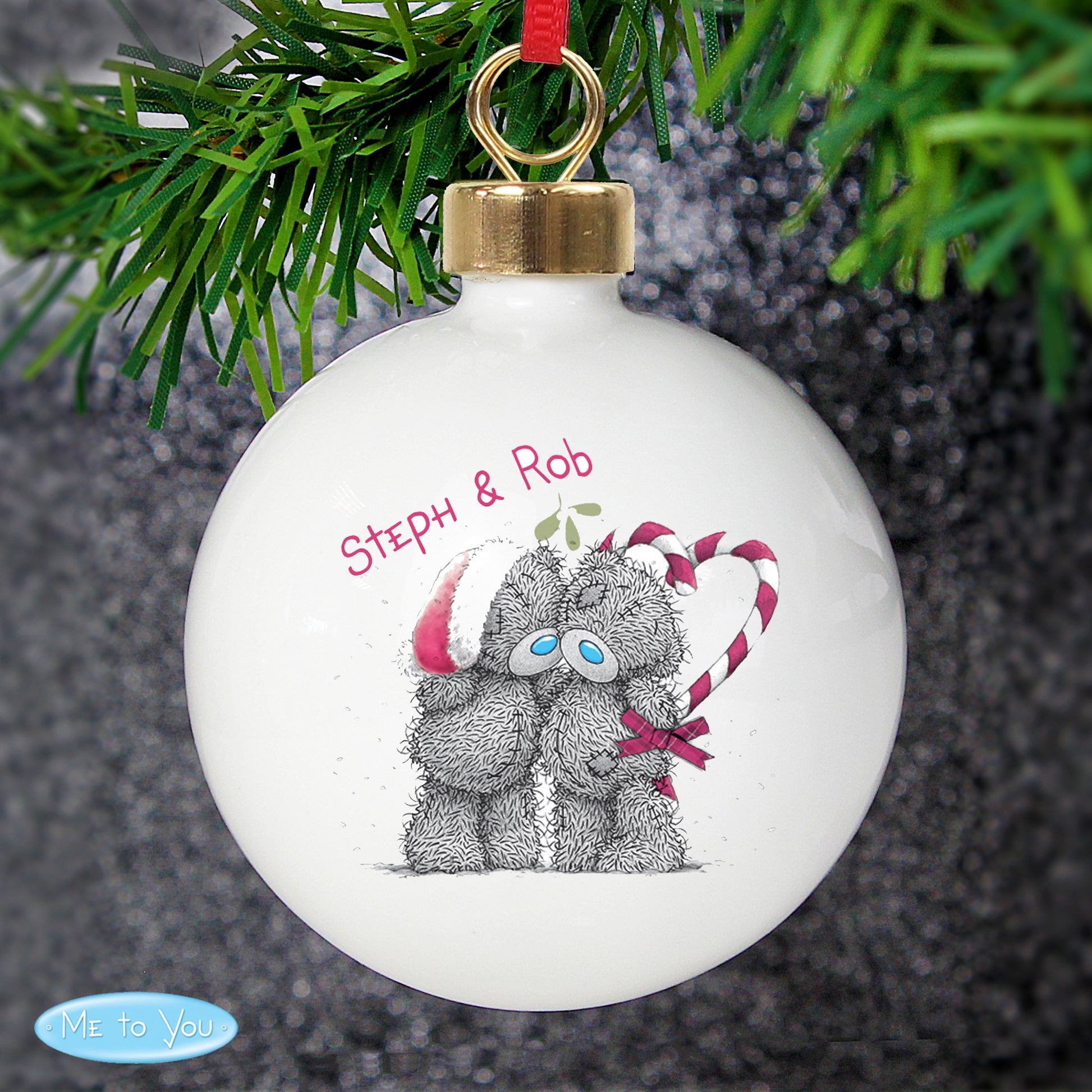 Personalised Me To You Couple Christmas Bauble - MK&JD Gifts