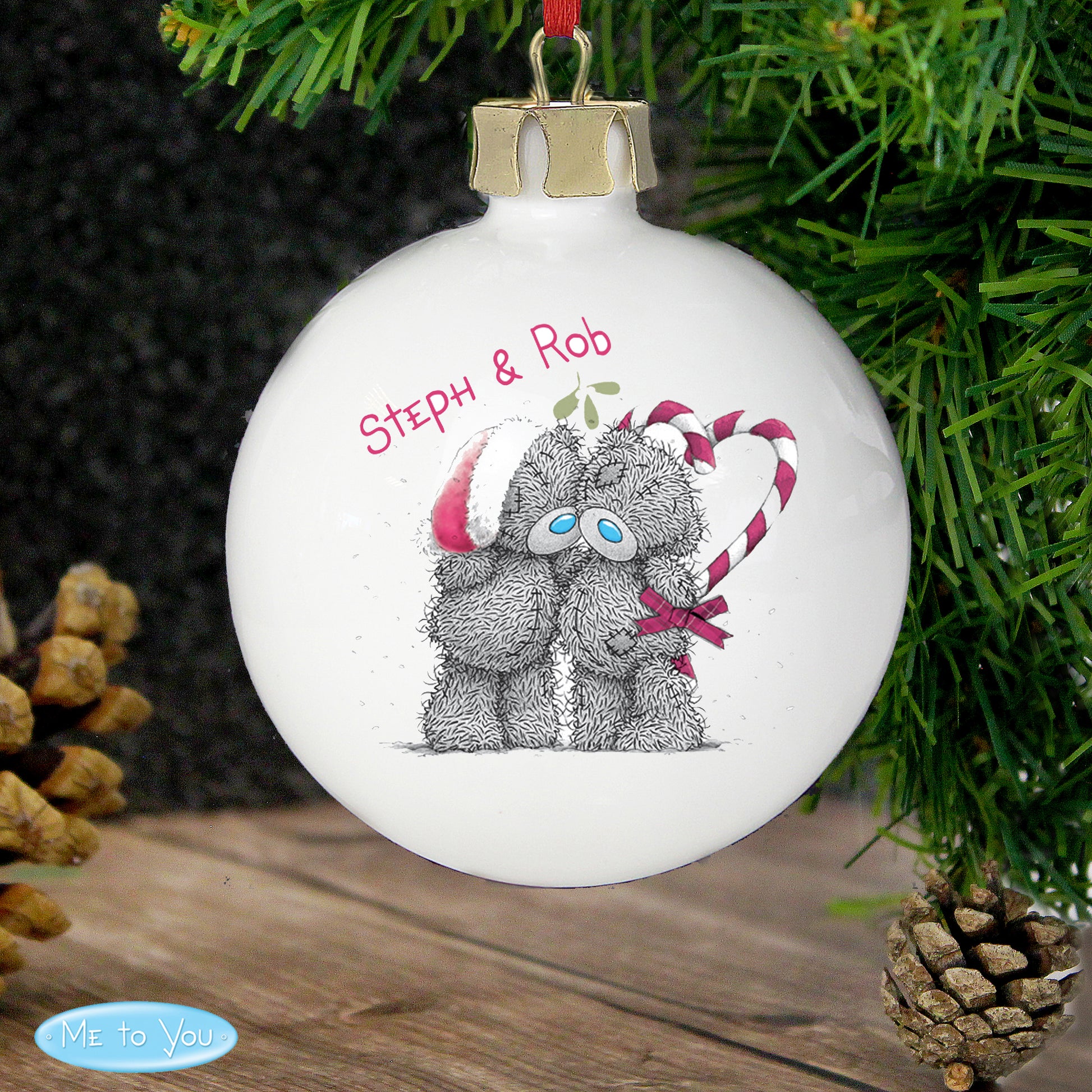 Personalised Me To You Couple Christmas Bauble - MK&JD Gifts