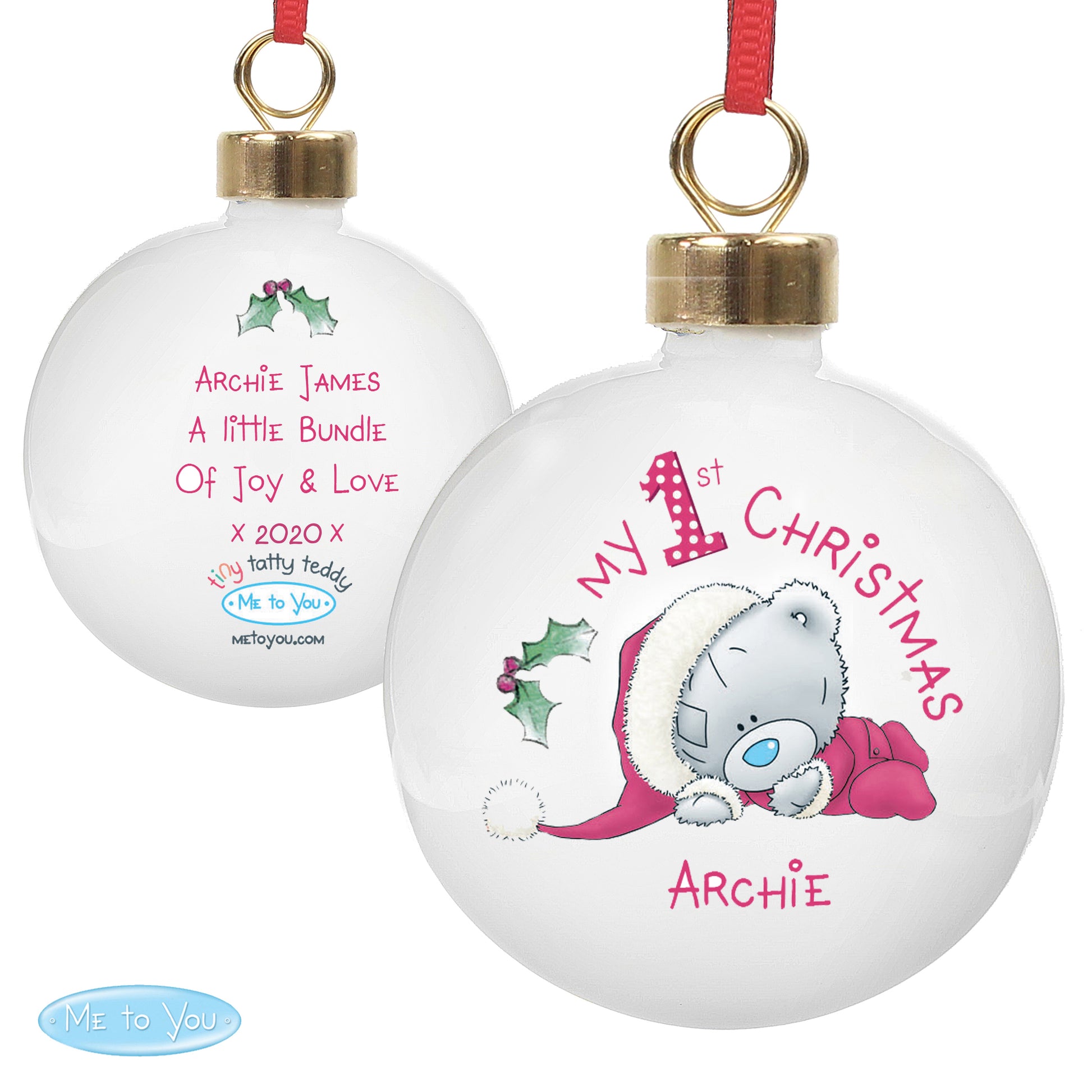 Personalised Me To You My 1st Christmas Bauble - MK&JD Gifts