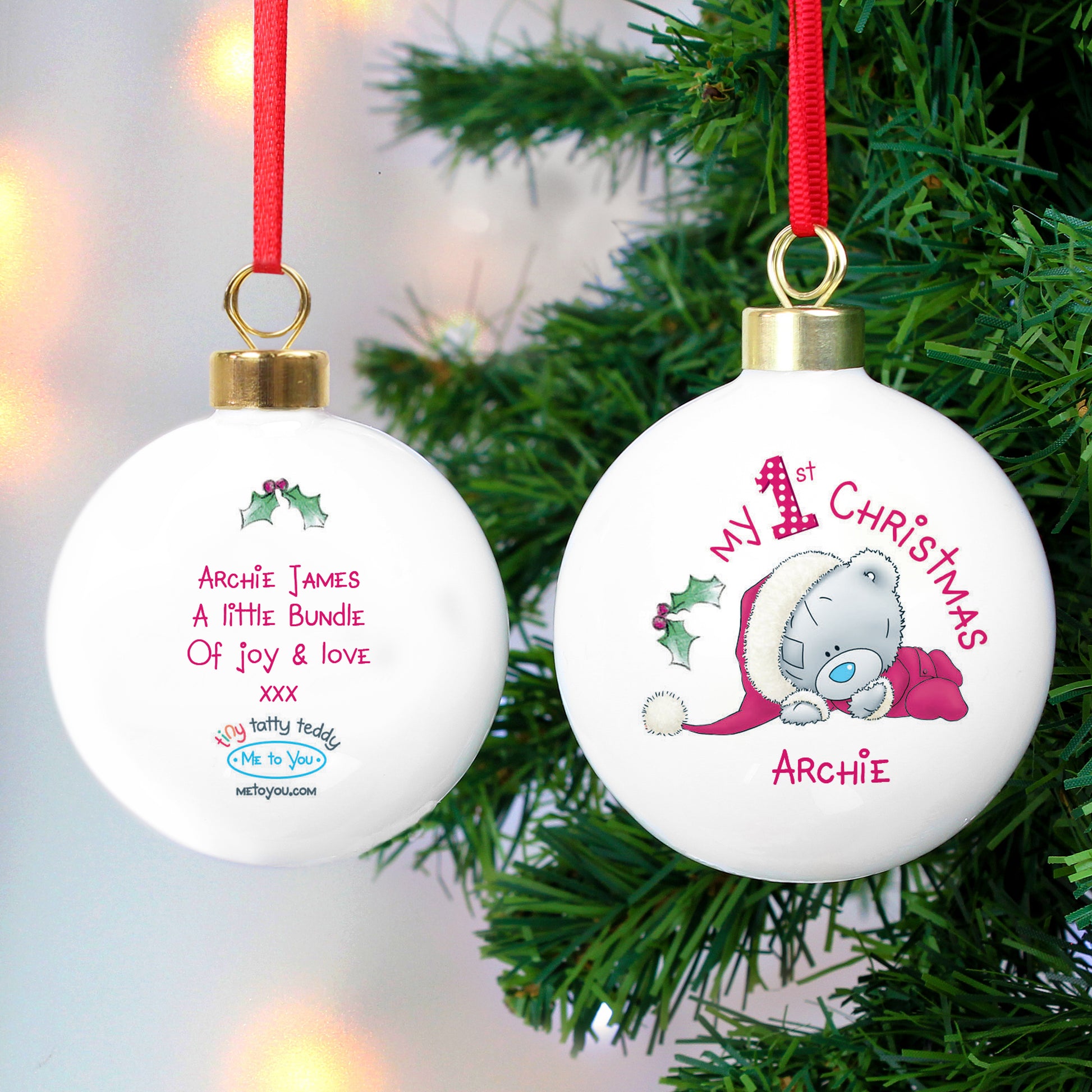 Personalised Me To You My 1st Christmas Bauble - MK&JD Gifts