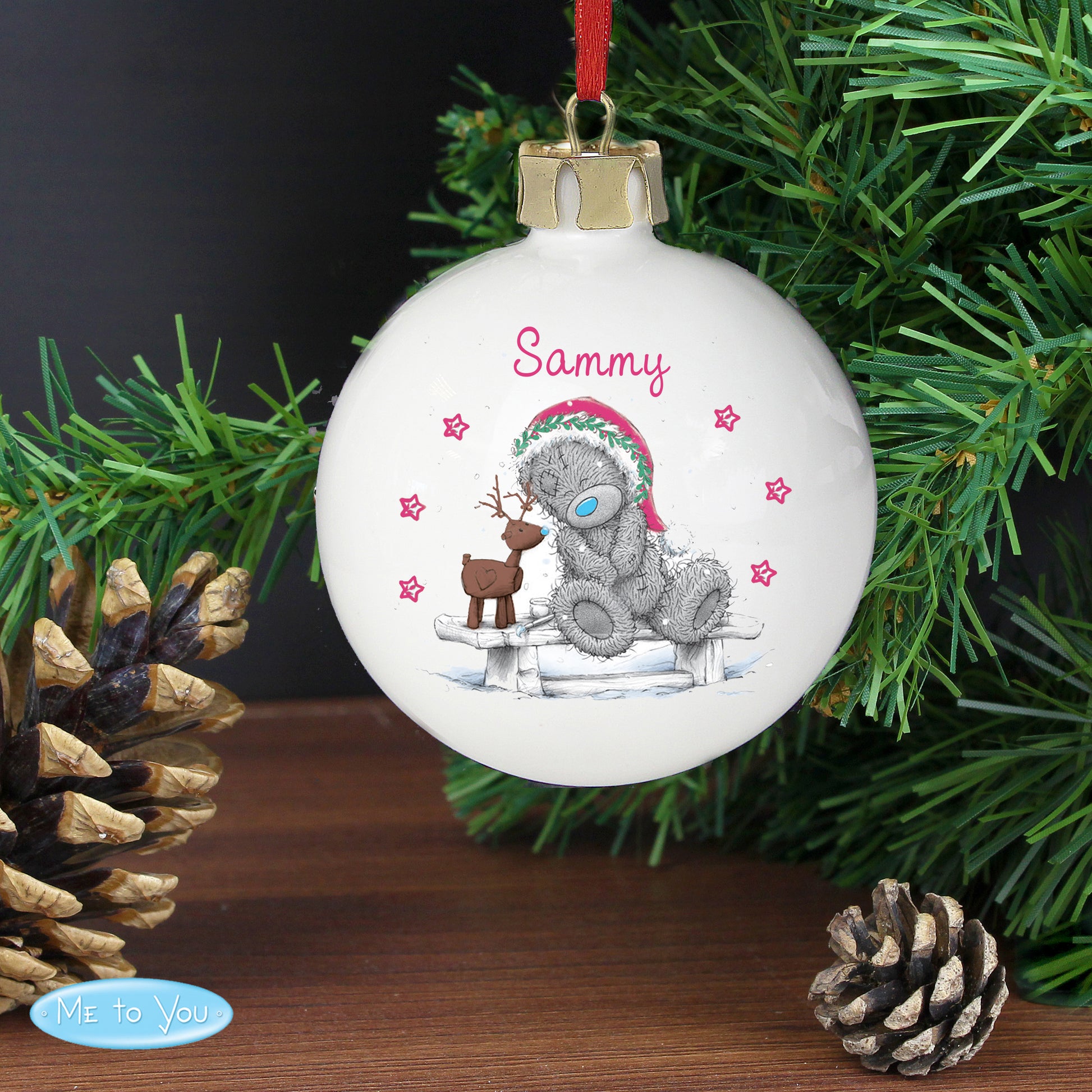 Personalised Me To You Reindeer Bauble - MK&JD Gifts