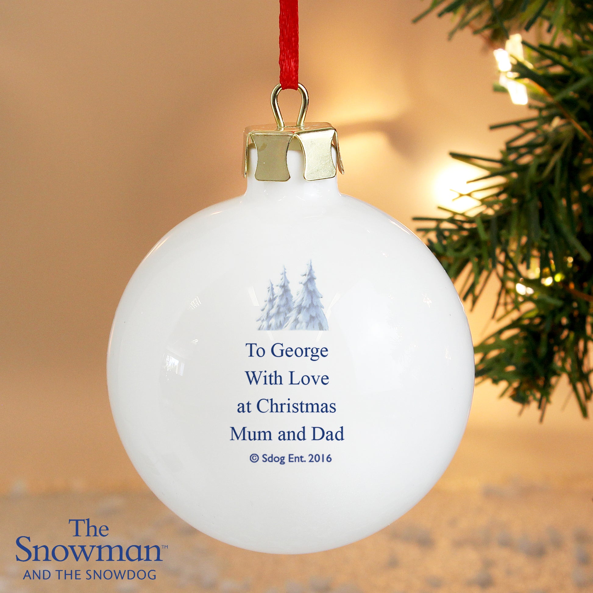 Personalised The Snowman and the Snowdog Bauble - MK&JD Gifts