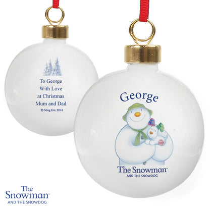 Personalised The Snowman and the Snowdog Bauble - MK&JD Gifts