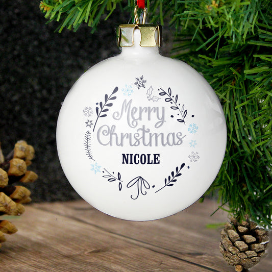 Personalised Christmas Frost Bauble - MK&JD Gifts