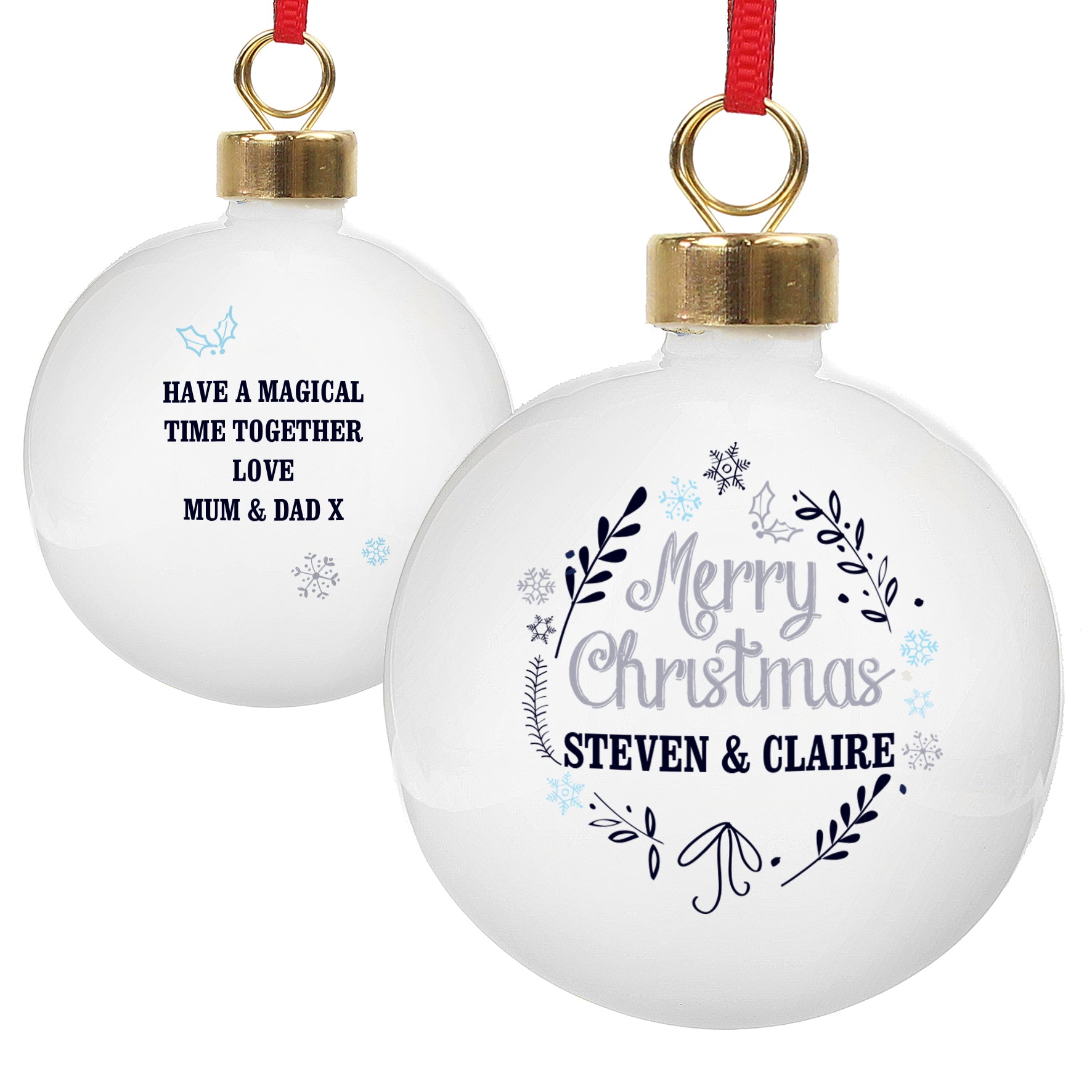 Personalised Christmas Frost Bauble - MK&JD Gifts