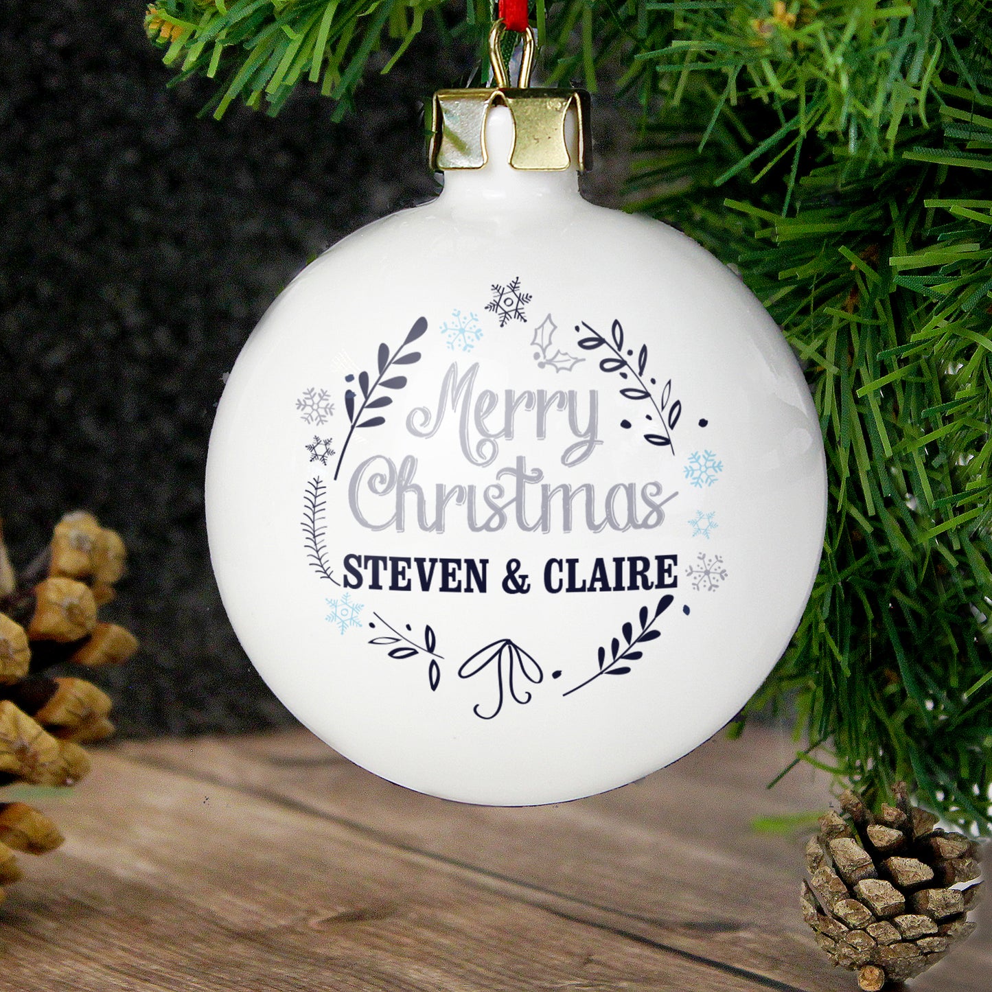 Personalised Christmas Frost Bauble - MK&JD Gifts
