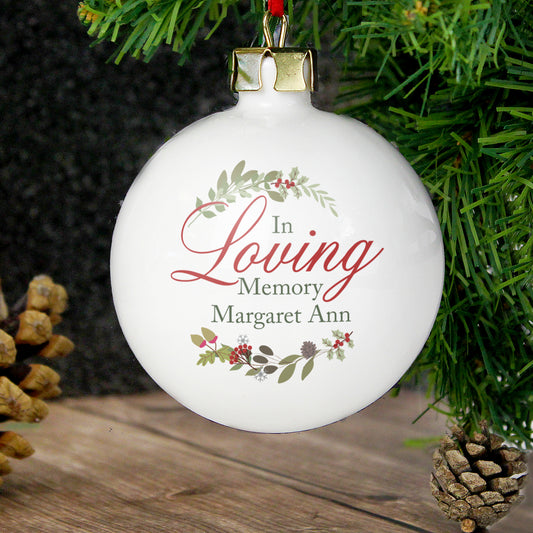 Personalised In Loving Memory Wreath Bauble - MK&JD Gifts