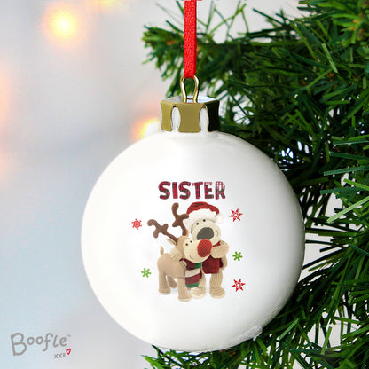 Personalised Boofle Christmas Reindeer Bauble - MK&JD Gifts