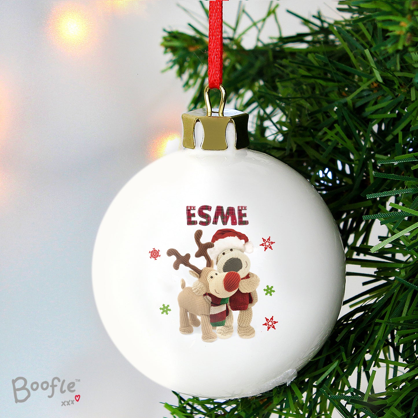 Personalised Boofle Christmas Reindeer Bauble - MK&JD Gifts