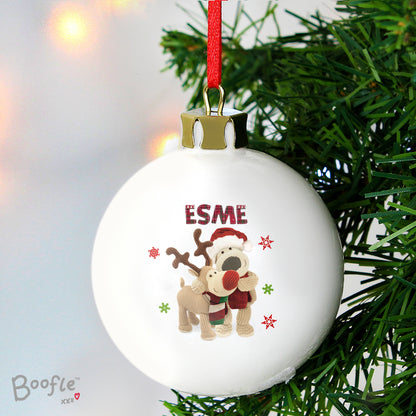 Personalised Boofle Christmas Reindeer Bauble - MK&JD Gifts