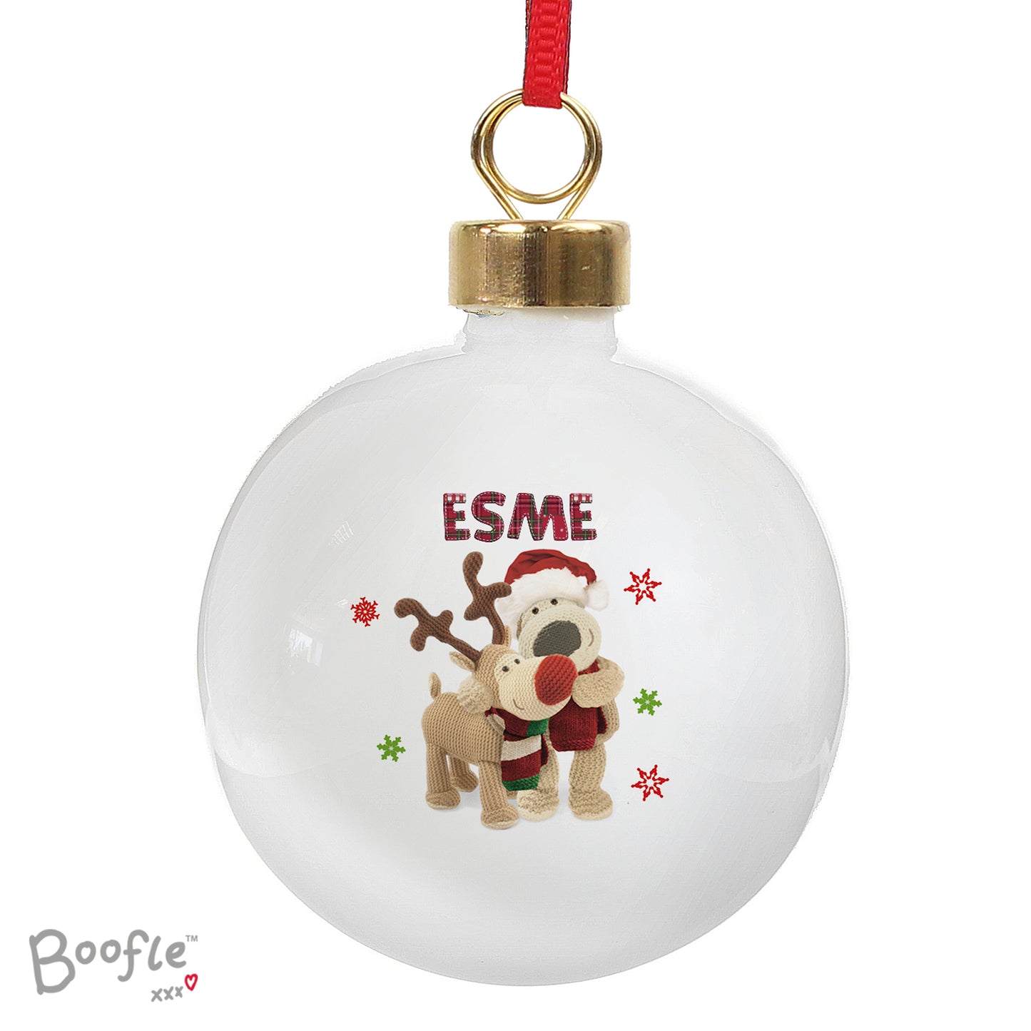 Personalised Boofle Christmas Reindeer Bauble - MK&JD Gifts