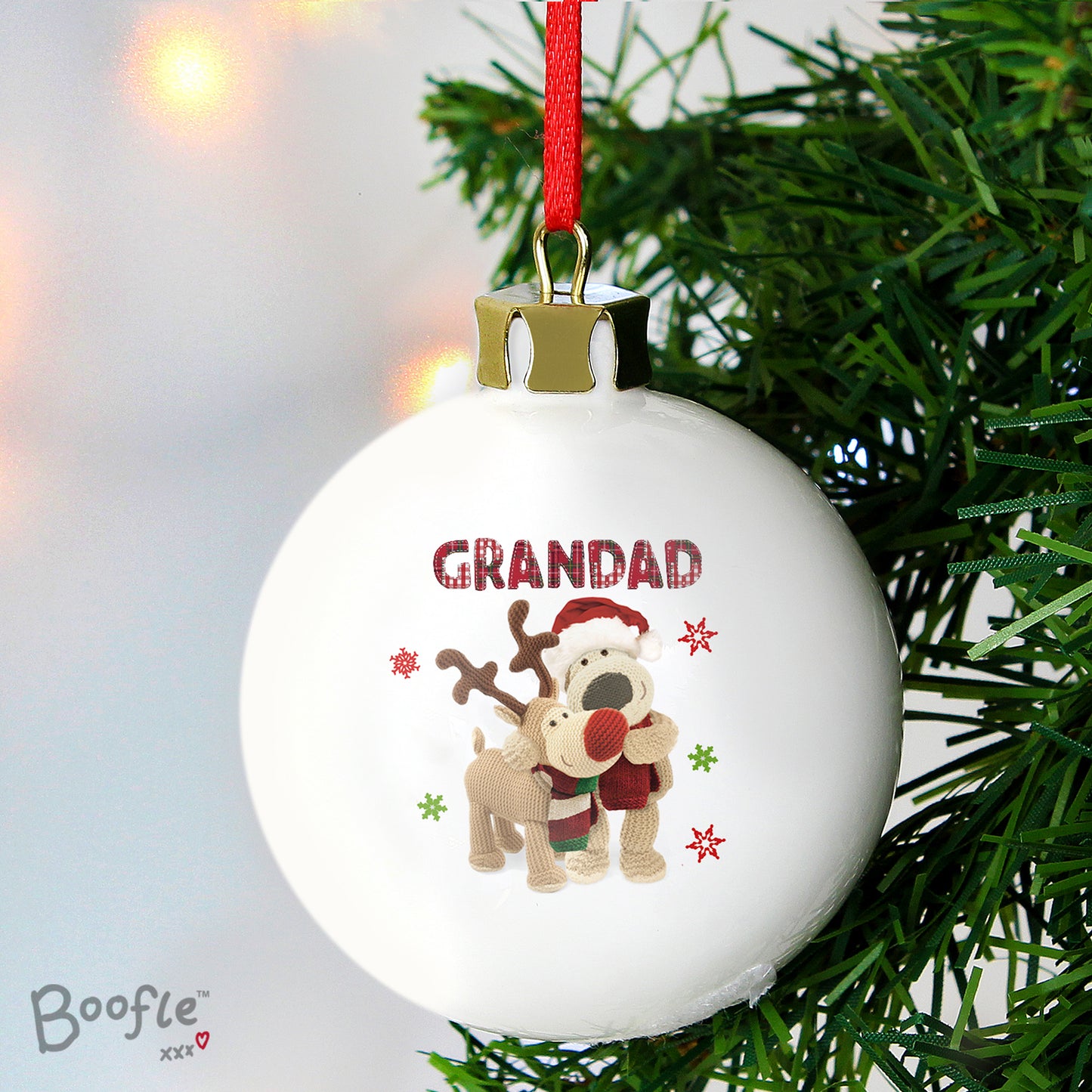 Personalised Boofle Christmas Reindeer Bauble - MK&JD Gifts