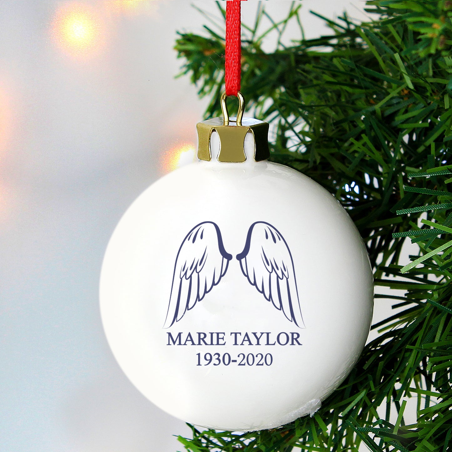 Personalised Angel Wings Bauble - MK&JD Gifts