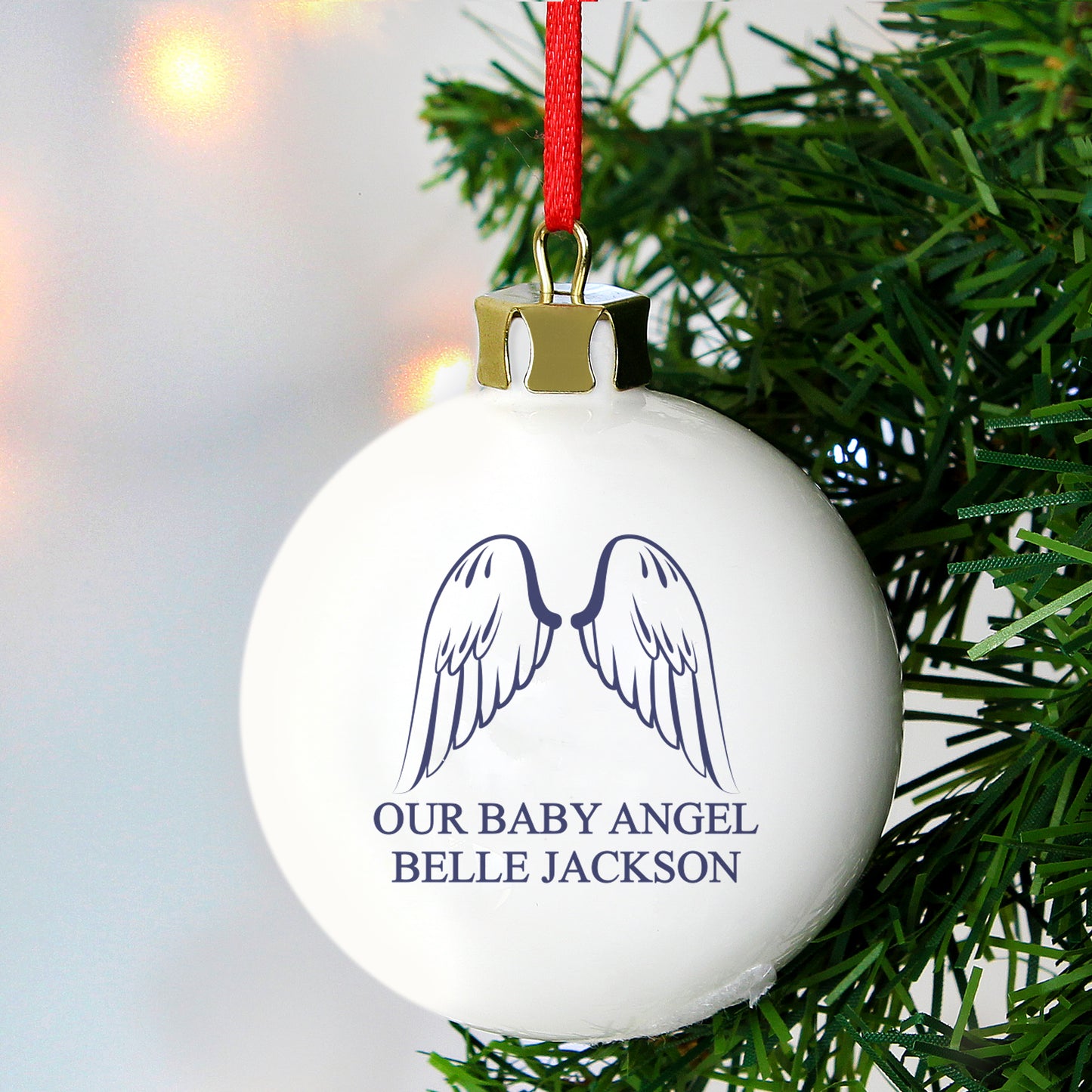 Personalised Angel Wings Bauble - MK&JD Gifts