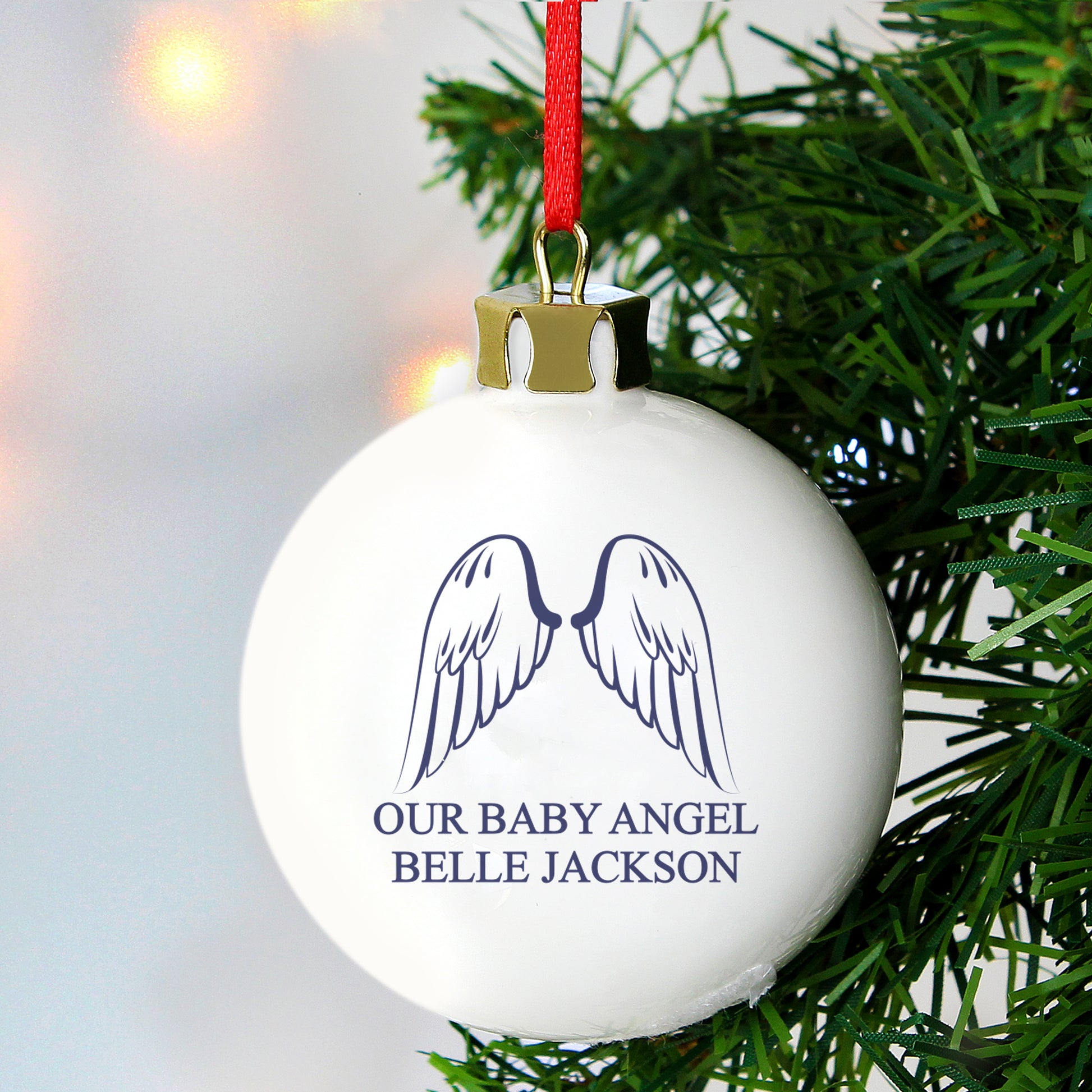 Personalised Angel Wings Bauble - MK&JD Gifts