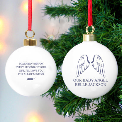 Personalised Angel Wings Bauble - MK&JD Gifts