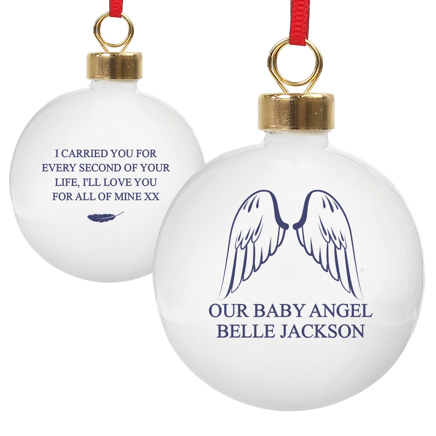 Personalised Angel Wings Bauble - MK&JD Gifts