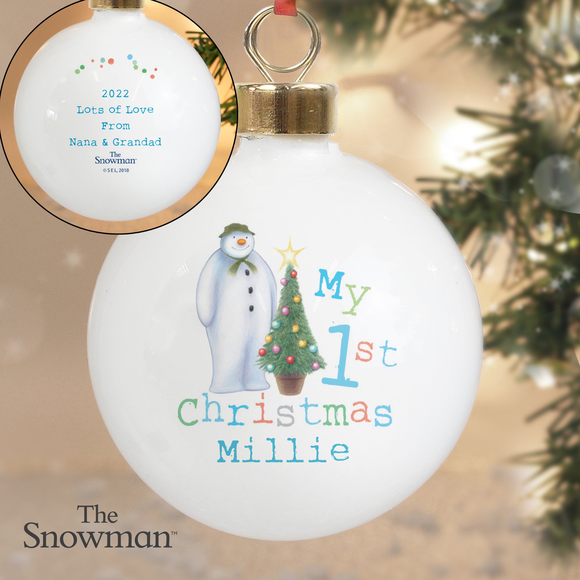 Personalised The Snowman My 1st Christmas Bauble - MK&JD Gifts