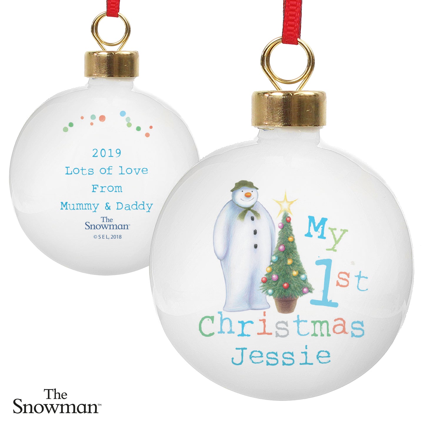 Personalised The Snowman My 1st Christmas Bauble - MK&JD Gifts