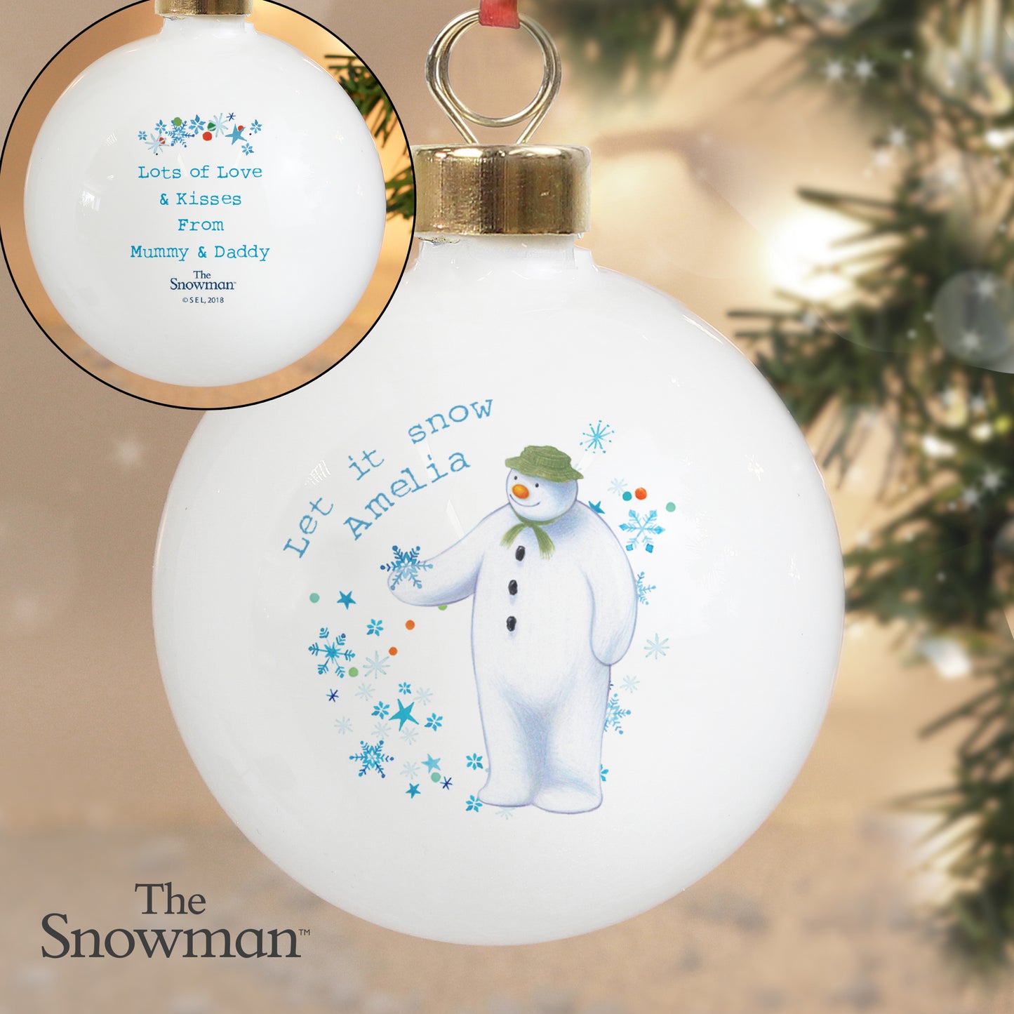 Personalised The Snowman Let it Snow Bauble - MK&JD Gifts