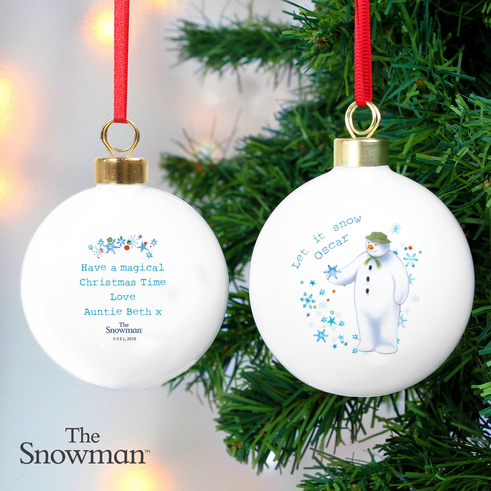 Personalised The Snowman Let it Snow Bauble - MK&JD Gifts