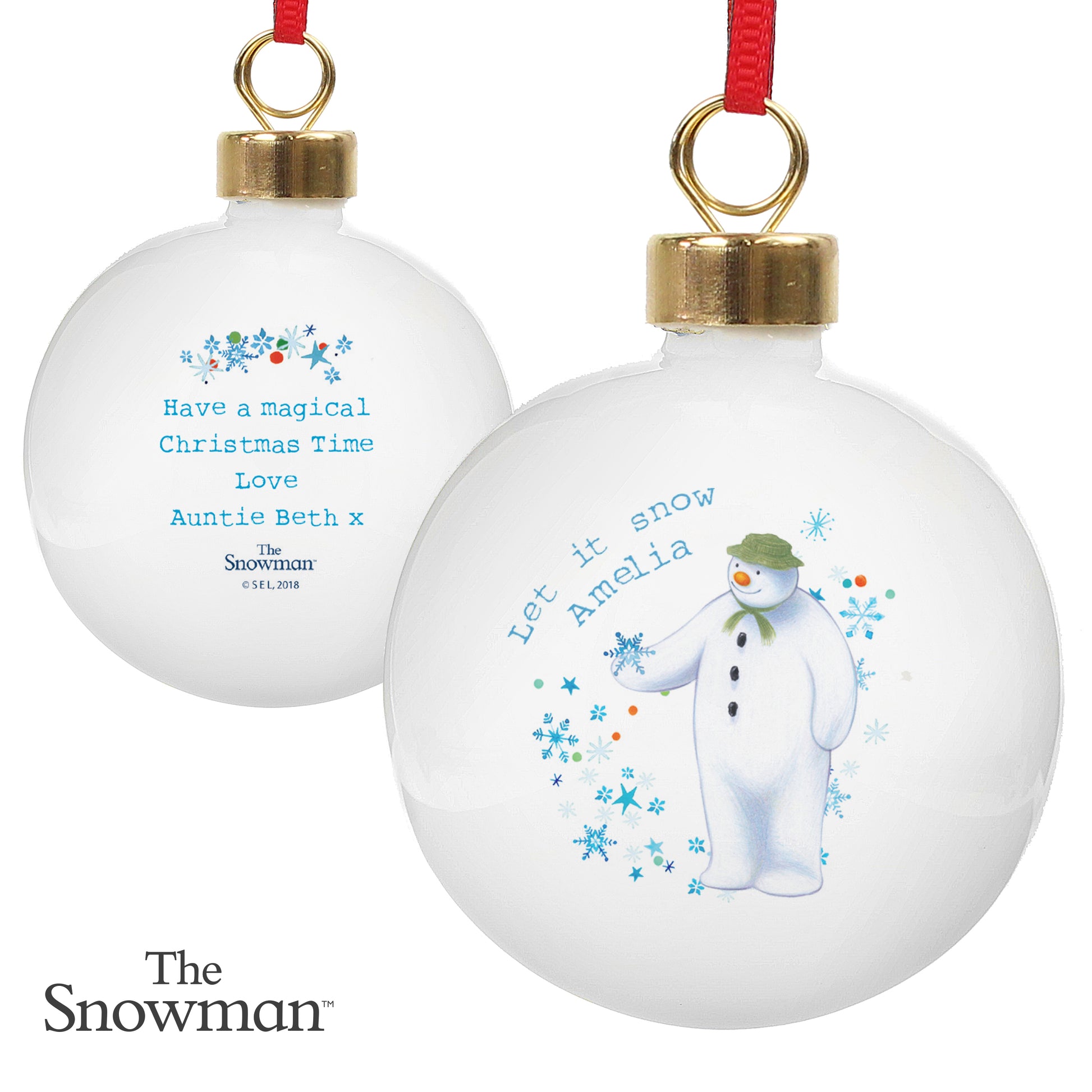 Personalised The Snowman Let it Snow Bauble - MK&JD Gifts