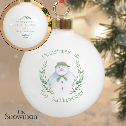 Personalised The Snowman Winter Garden Bauble - MK&JD Gifts