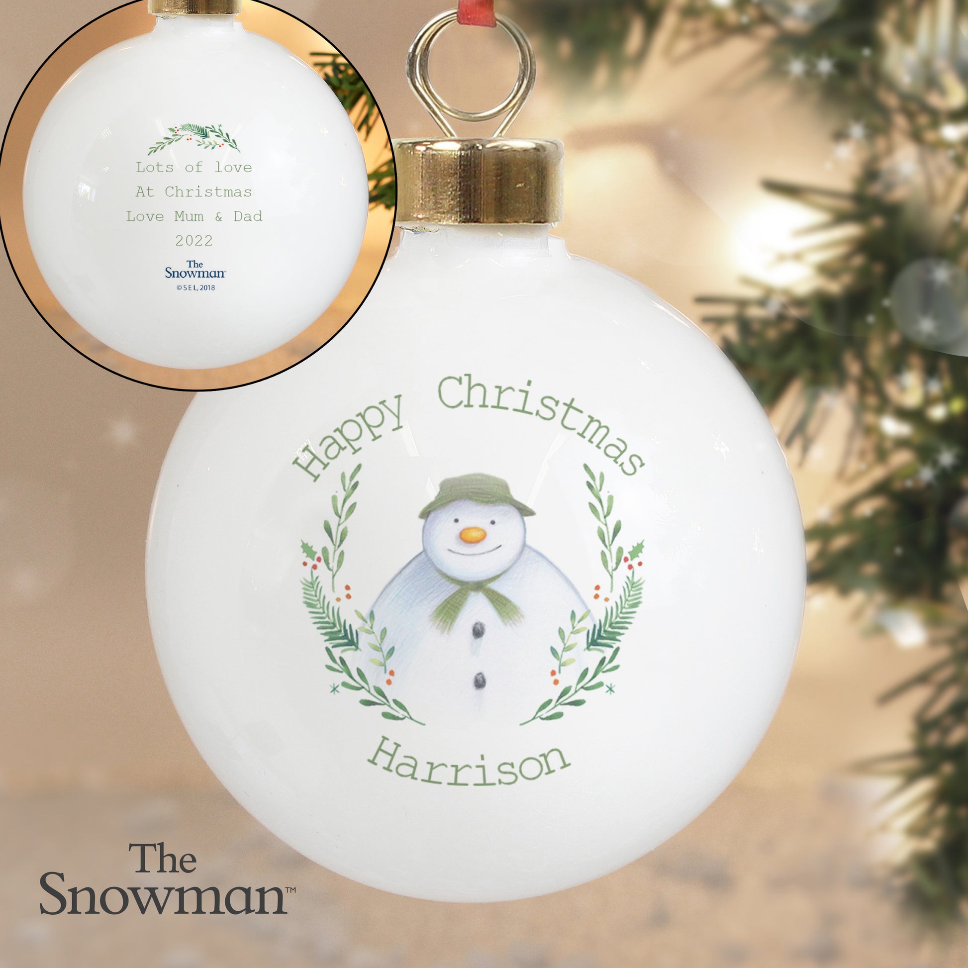 Personalised The Snowman Winter Garden Bauble - MK&JD Gifts