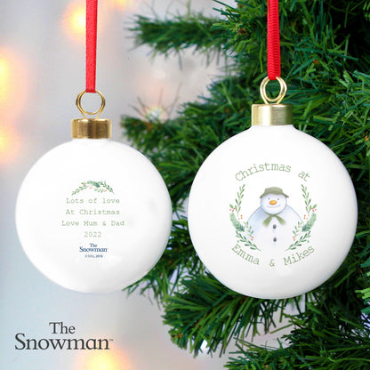Personalised The Snowman Winter Garden Bauble - MK&JD Gifts