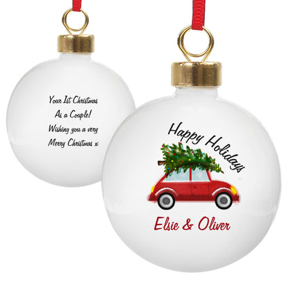 Personalised 'Driving Home For Christmas' Bauble - MK&JD Gifts