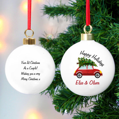 Personalised 'Driving Home For Christmas' Bauble - MK&JD Gifts