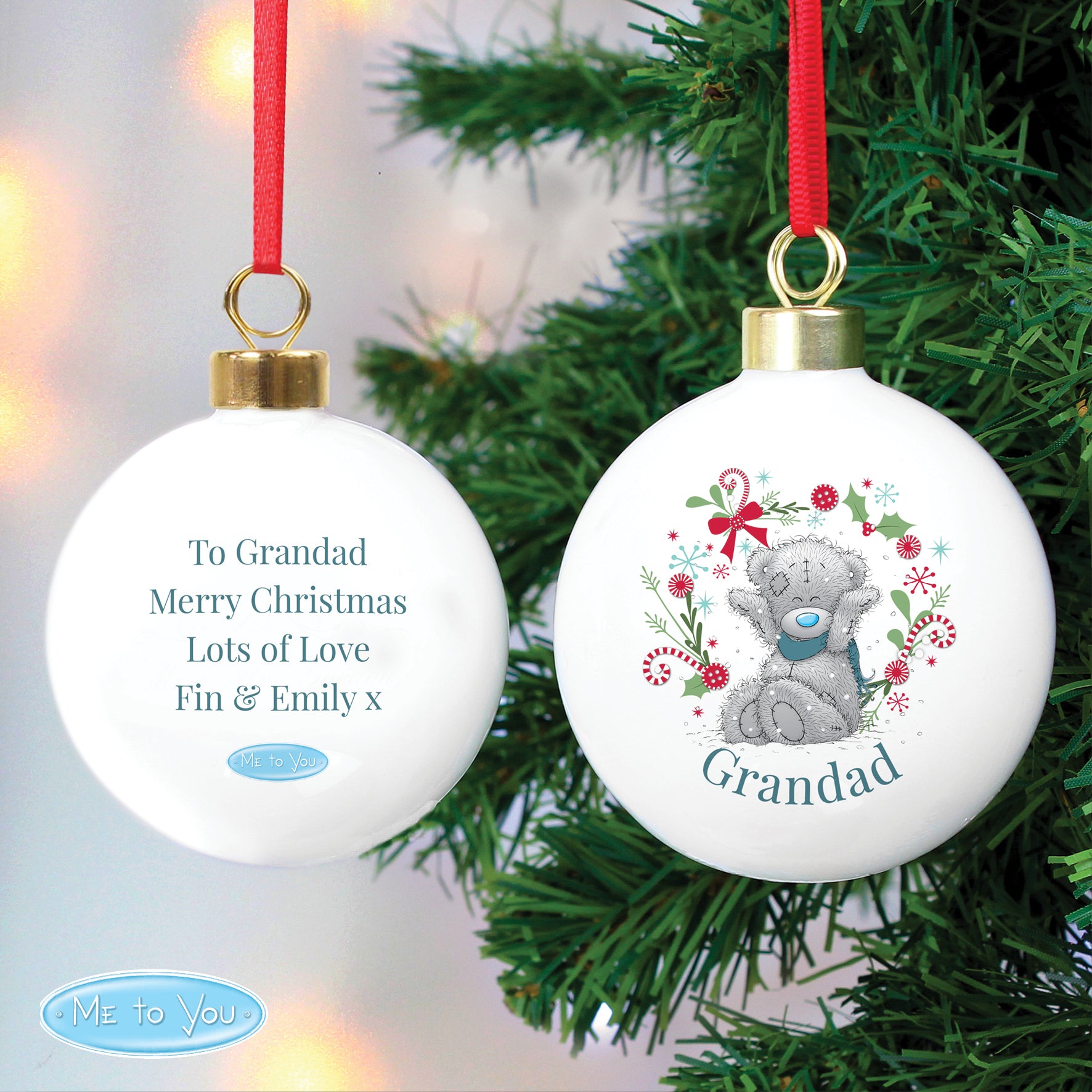 Personalised Me To You For Grandad Dad Christmas Bauble - MK&JD Gifts