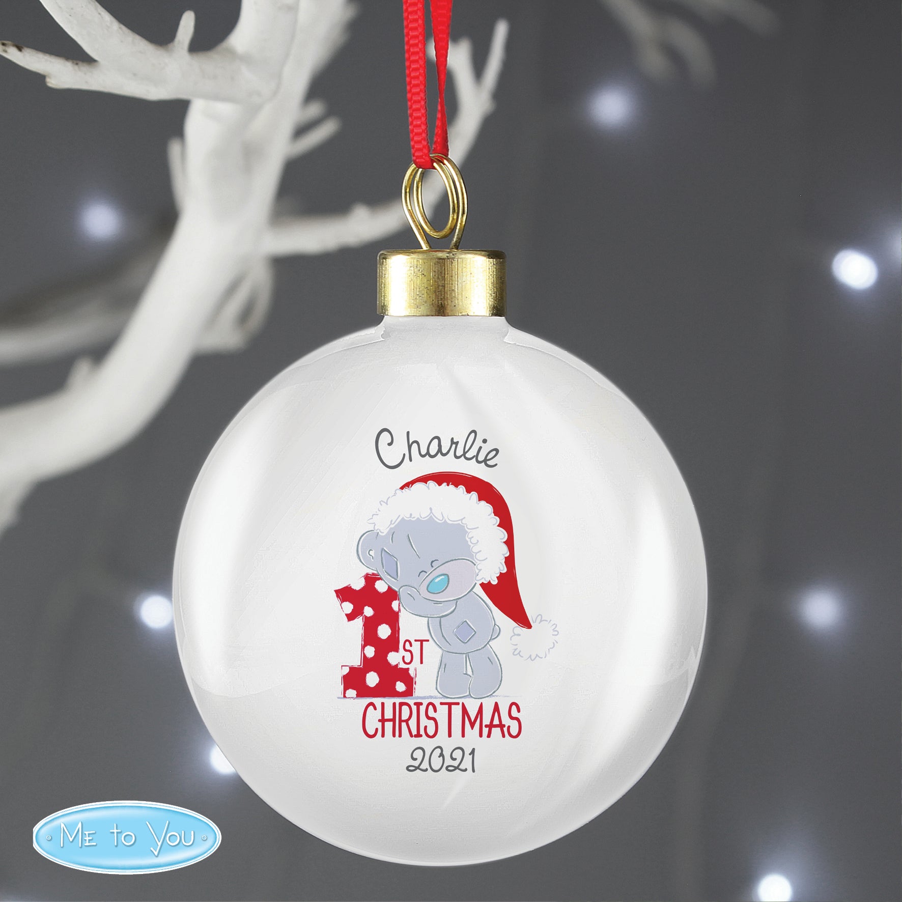 Personalised Tiny Tatty Teddy 'My 1st Christmas' Bauble - MK&JD Gifts