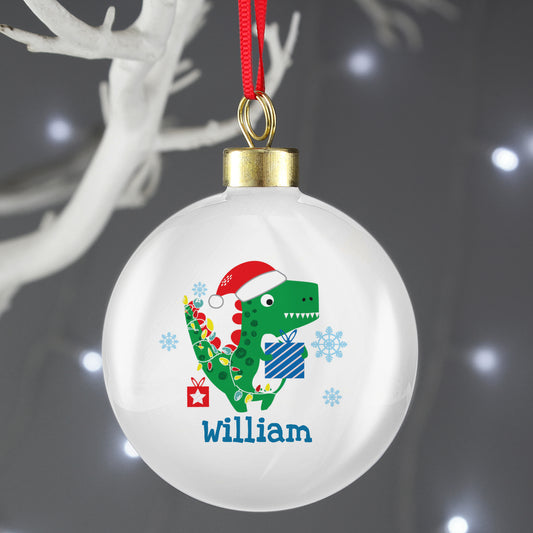 Personalised Dinosaur 'Have a Roarsome Christmas' Bauble - MK&JD Gifts