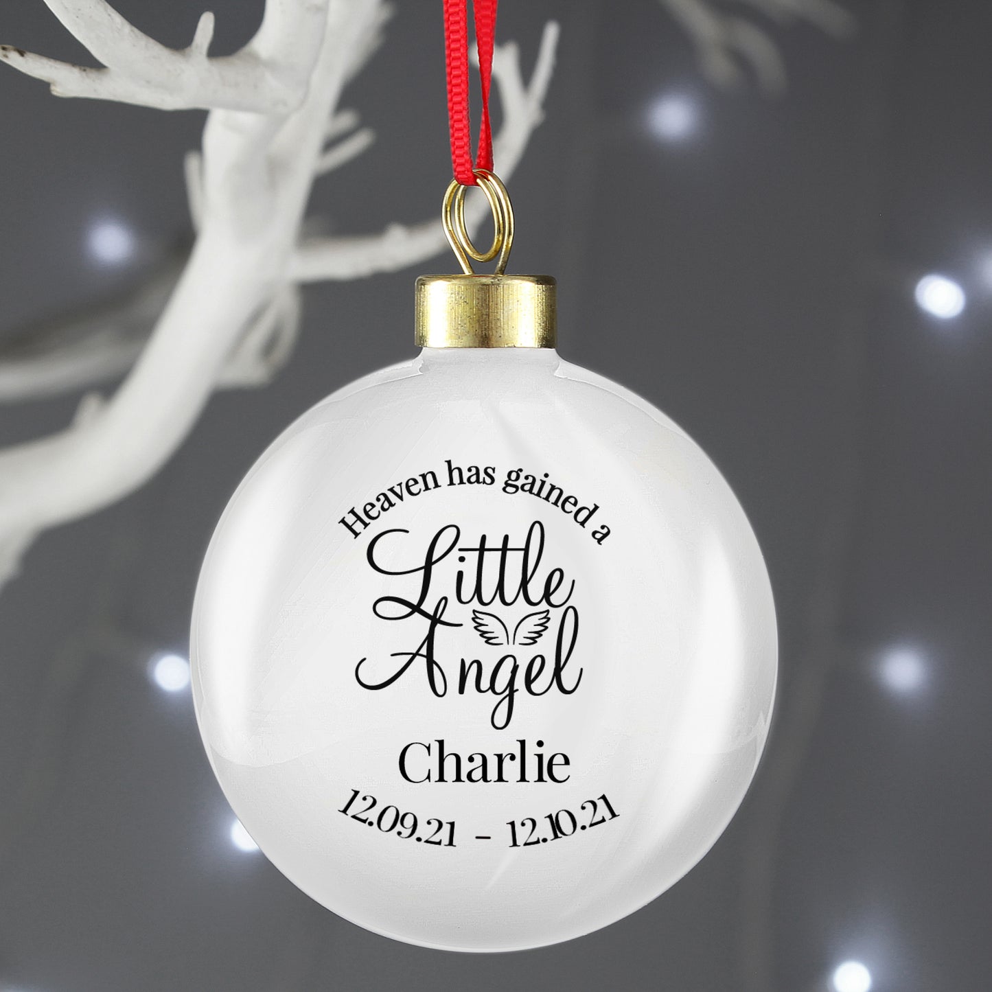 Personalised Little Angel Memorial Bauble - MK&JD Gifts