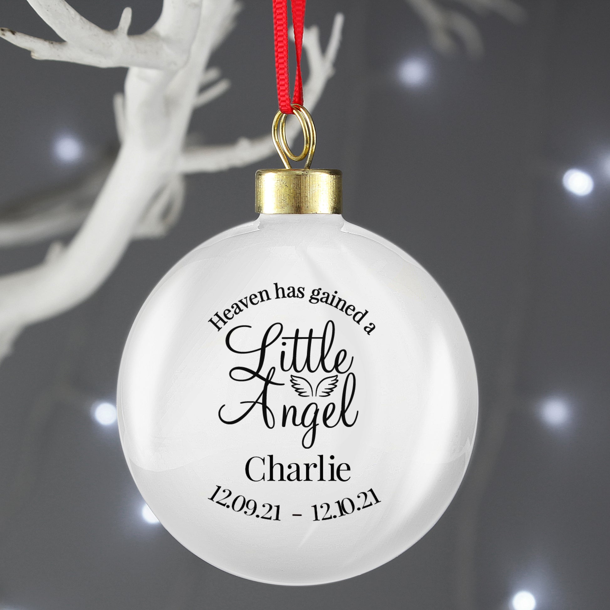 Personalised Little Angel Memorial Bauble - MK&JD Gifts