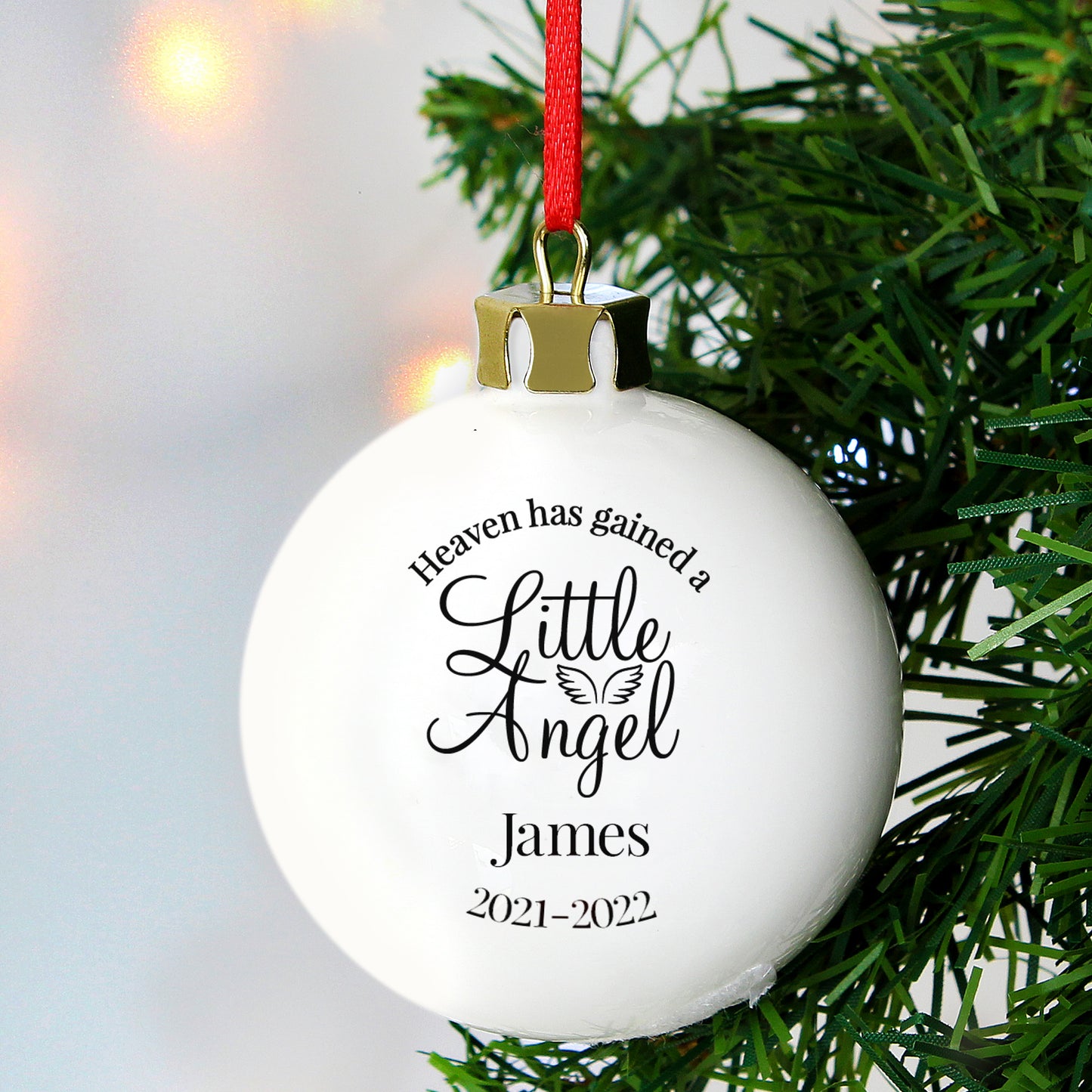 Personalised Little Angel Memorial Bauble - MK&JD Gifts