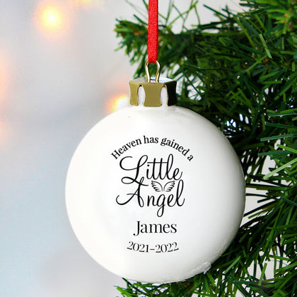 Personalised Little Angel Memorial Bauble - MK&JD Gifts