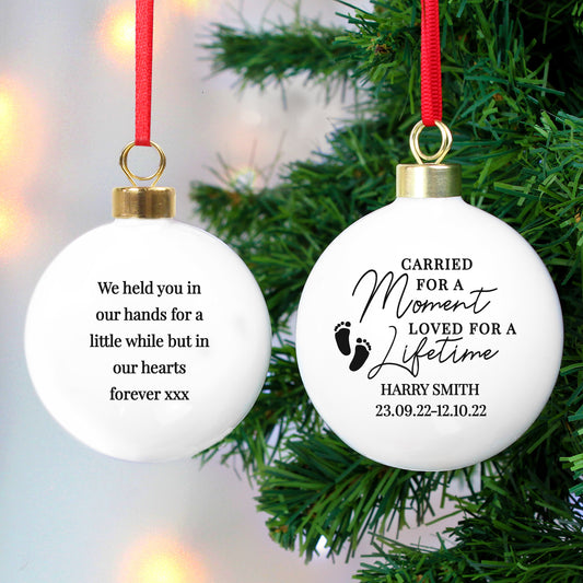 Personalised Carried For A Moment Bauble - MK&JD Gifts