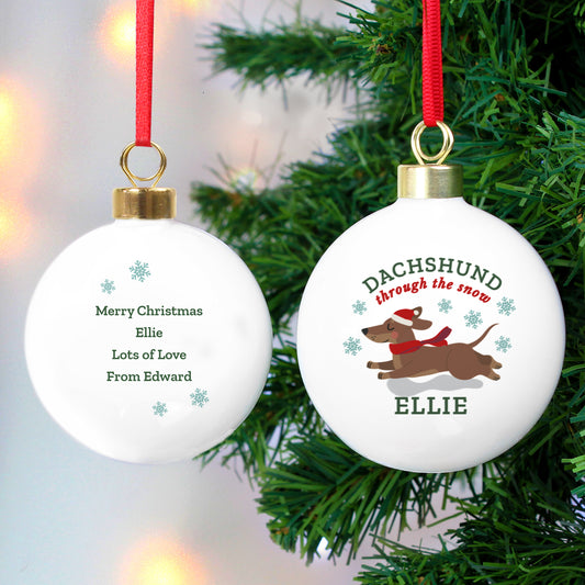 Personalised Dachshund Through... Bauble - MK&JD Gifts