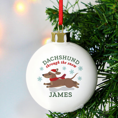 Personalised Dachshund Through... Bauble - MK&JD Gifts