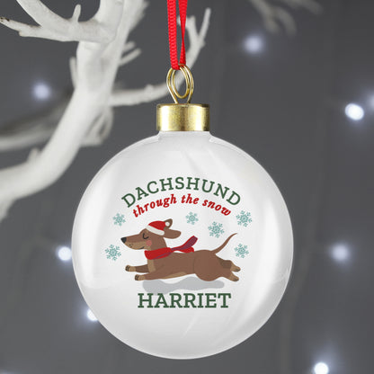 Personalised Dachshund Through... Bauble - MK&JD Gifts