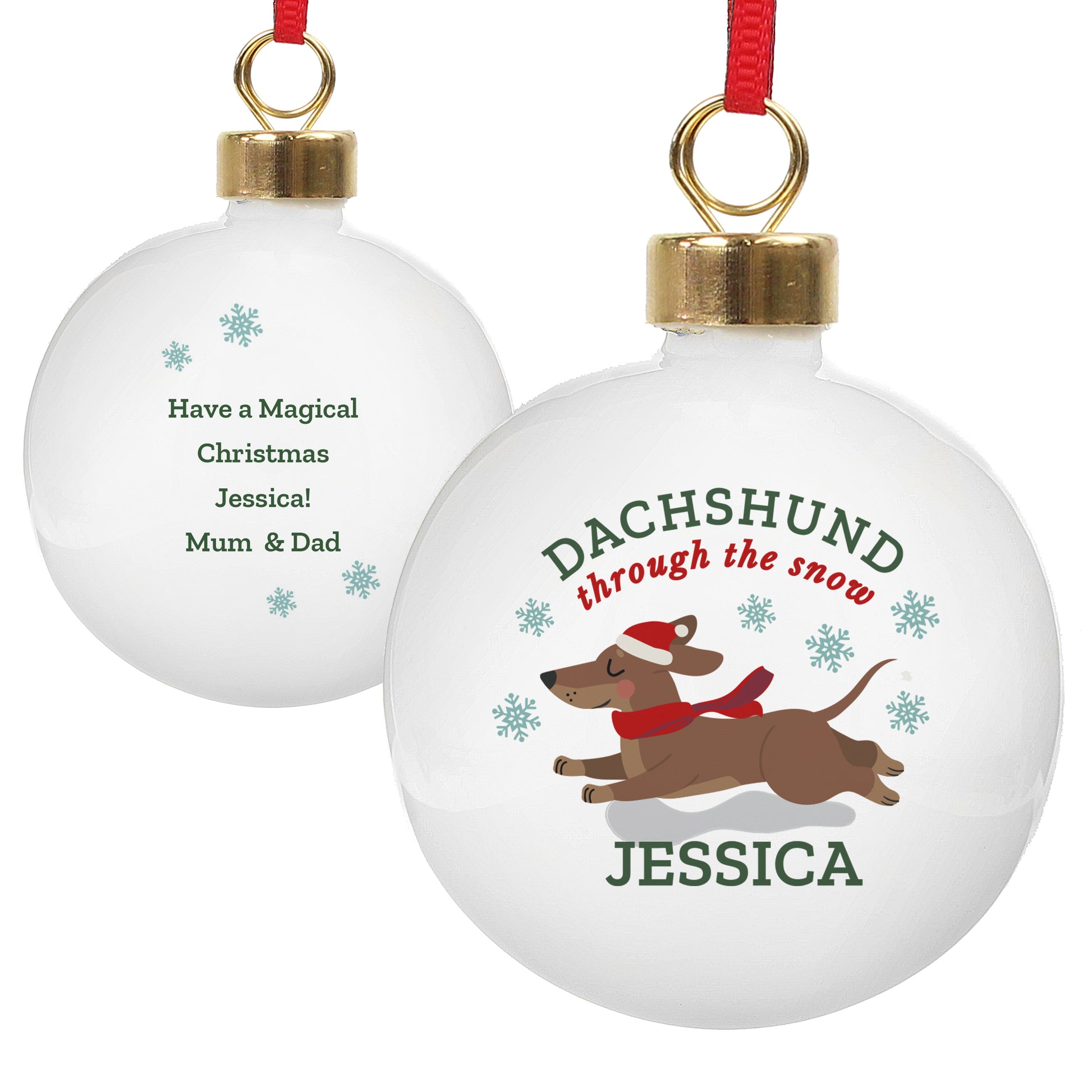Personalised Dachshund Through... Bauble - MK&JD Gifts