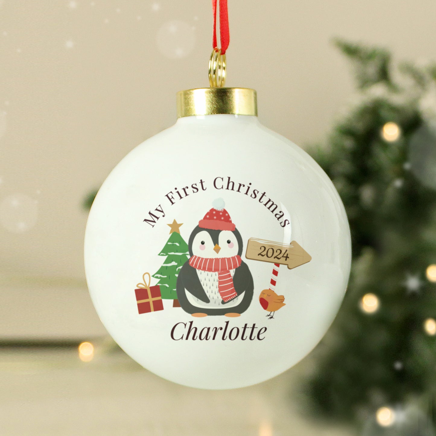 Personalised My 1st Christmas Penguin Bauble - MK&JD Gifts
