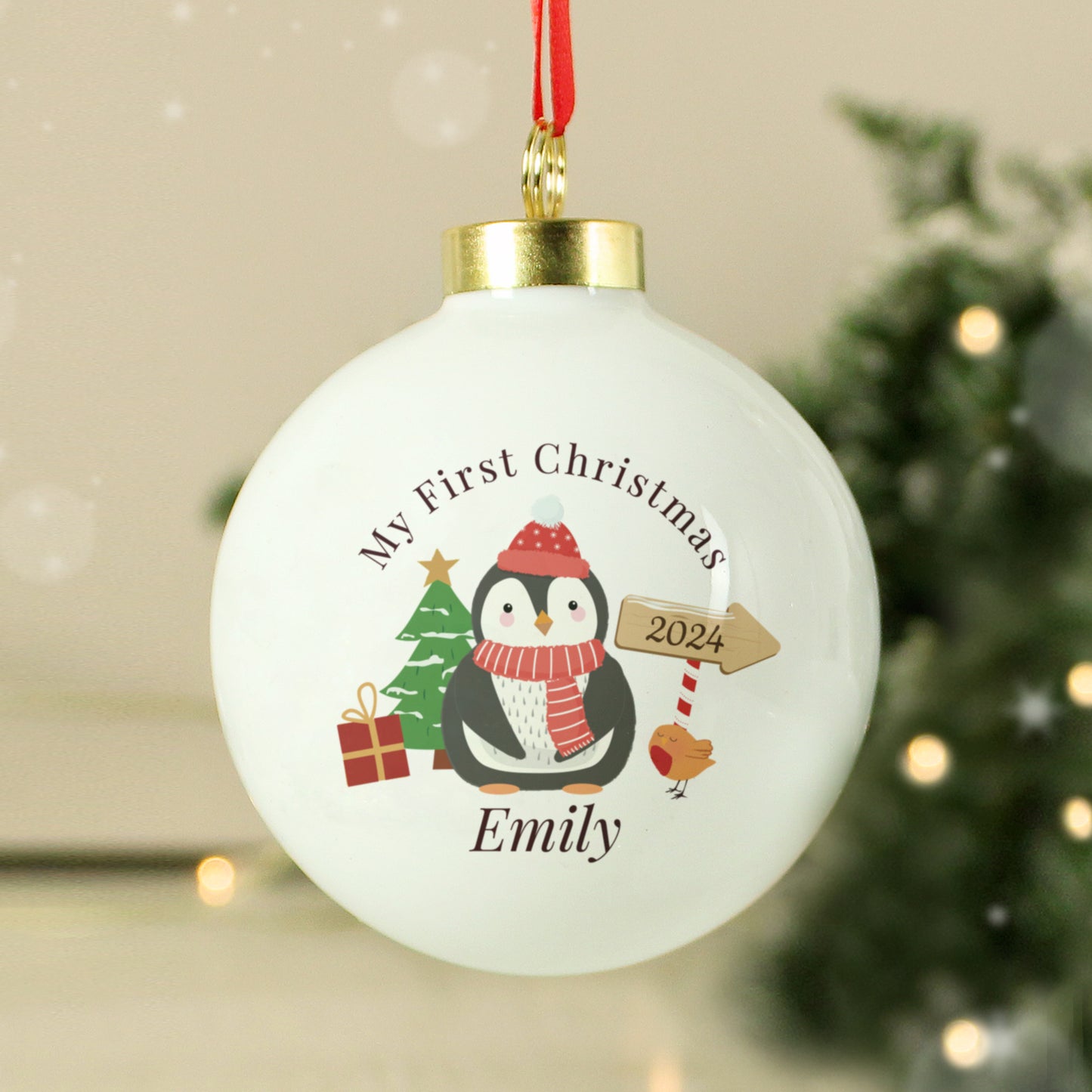 Personalised My 1st Christmas Penguin Bauble - MK&JD Gifts