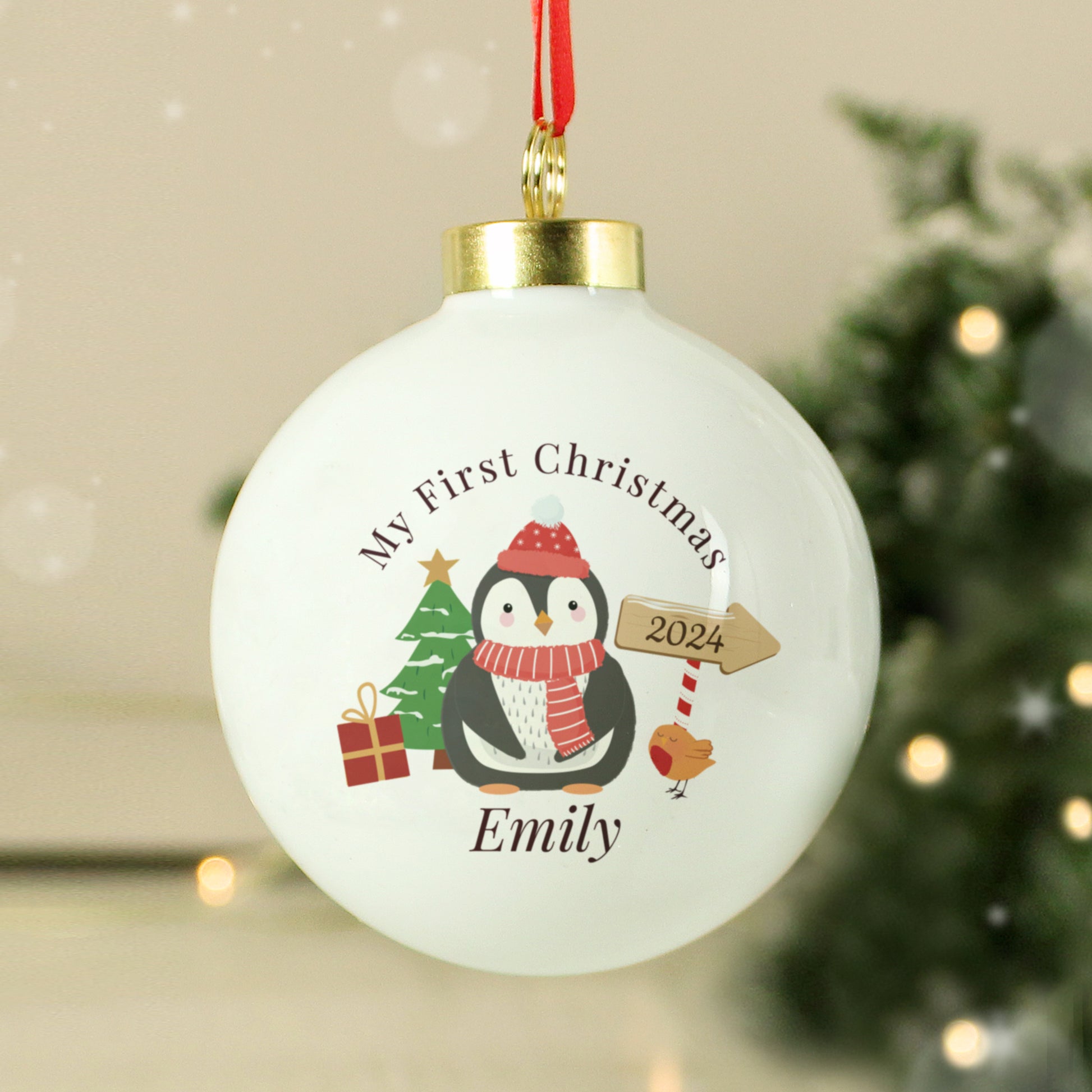 Personalised My 1st Christmas Penguin Bauble - MK&JD Gifts