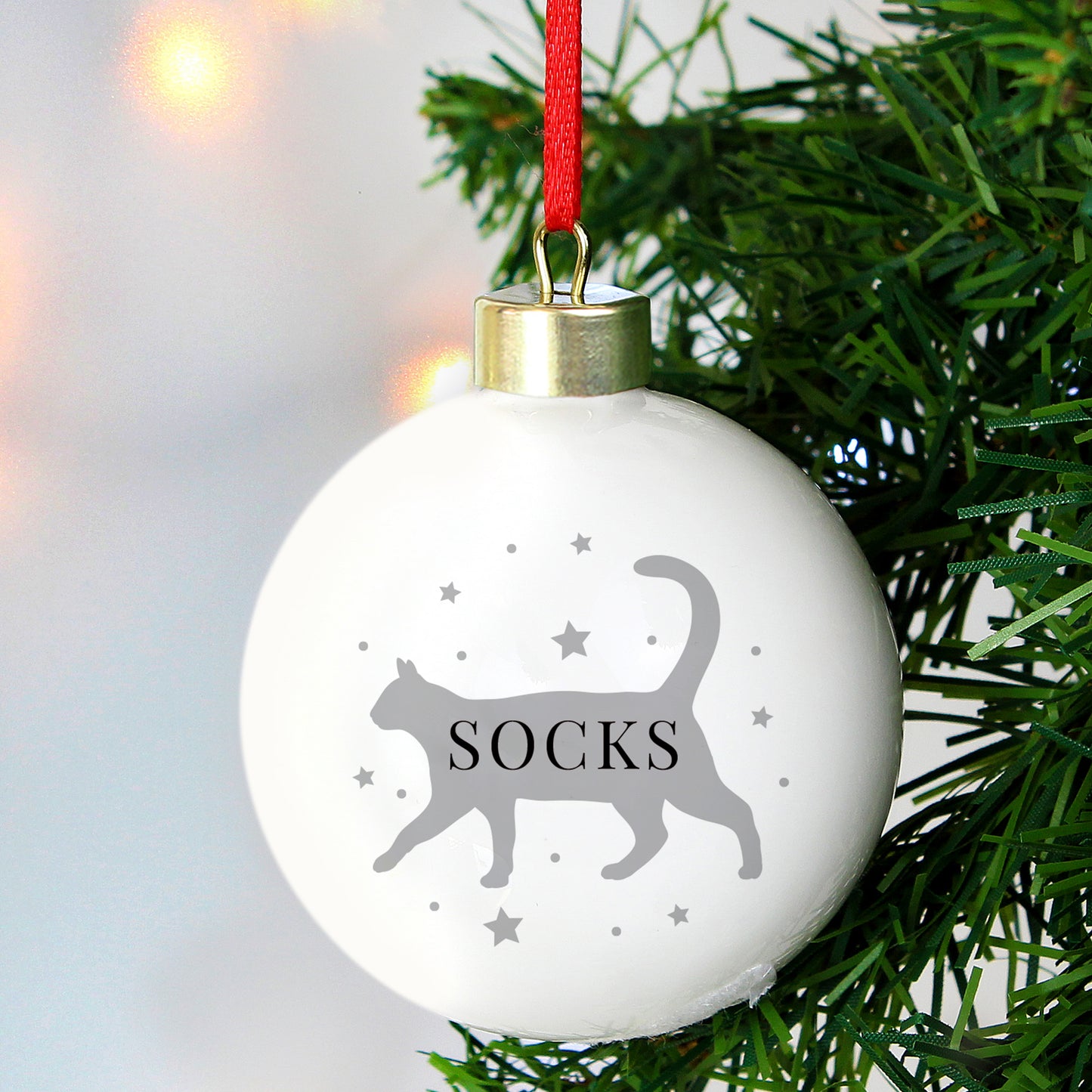 Personalised Cat Silhouette Bauble - MK&JD Gifts