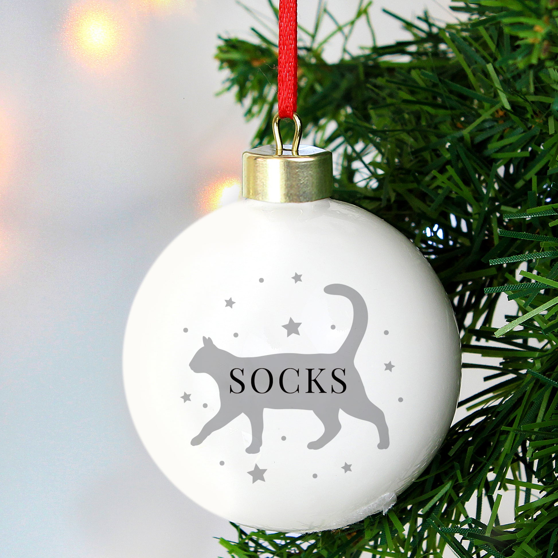 Personalised Cat Silhouette Bauble - MK&JD Gifts